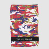 Independence day Camouflage Your name Personalize ゴルフタオル (正面)