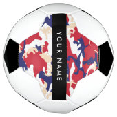 Independence day Camouflage Your name Personalize サッカーボール (回転)