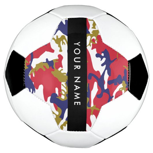 Independence day Camouflage Your name Personalize サッカーボール (回転)