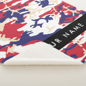 Independence day Camouflage Your name Personalize シェルパブランケット (3/4)