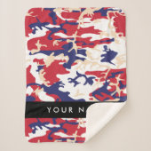 Independence day Camouflage Your name Personalize シェルパブランケット (正面)