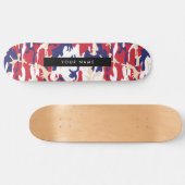 Independence day Camouflage Your name Personalize スケートボード (横)