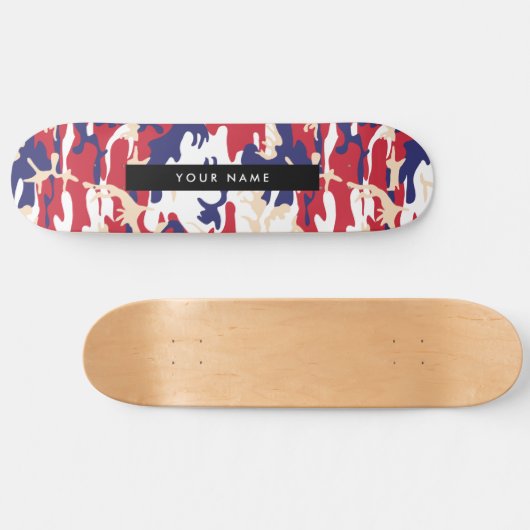 Independence day Camouflage Your name Personalize スケートボード (横)