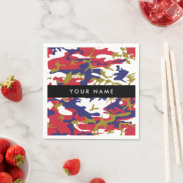 Independence day Camouflage Your name Personalize スタンダードカクテルナプキン