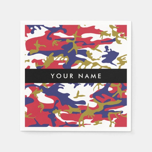 Independence day Camouflage Your name Personalize スタンダードカクテルナプキン (正面)