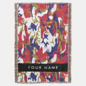 Independence day Camouflage Your name Personalize スローブランケット (正面縦)