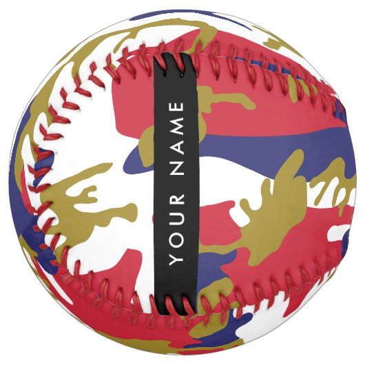 Independence day Camouflage Your name Personalize ソフトボール (正面左)