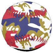 Independence day Camouflage Your name Personalize ソフトボール (裏面)