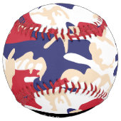 Independence day Camouflage Your name Personalize ソフトボール (裏面)