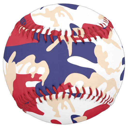 Independence day Camouflage Your name Personalize ソフトボール (正面)