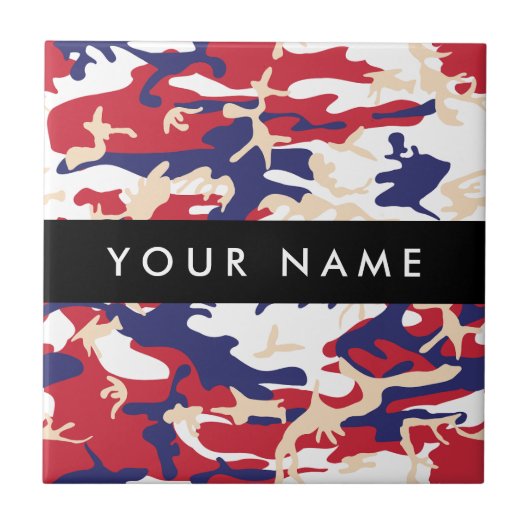 Independence day Camouflage Your name Personalize タイル (正面)