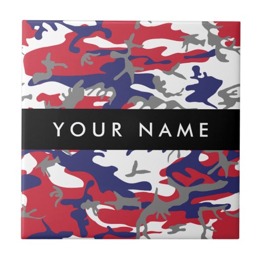 Independence day Camouflage Your name Personalize タイル (正面)