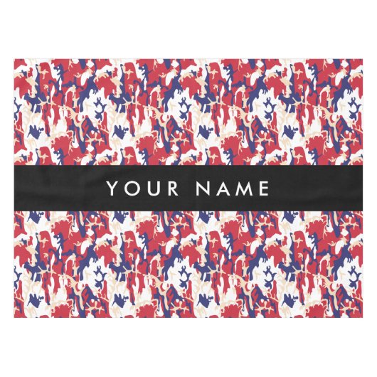 Independence day Camouflage Your name Personalize テーブルクロス (正面(横))