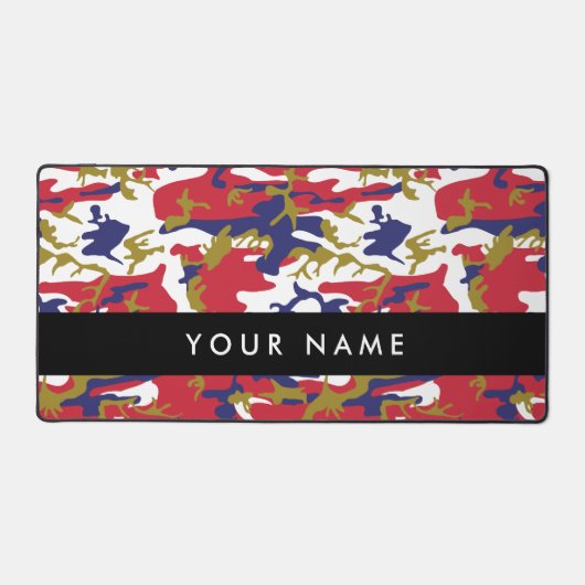 Independence day Camouflage Your name Personalize デスクマット (正面)