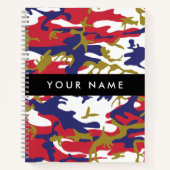 Independence day Camouflage Your name Personalize ノートブック (正面)