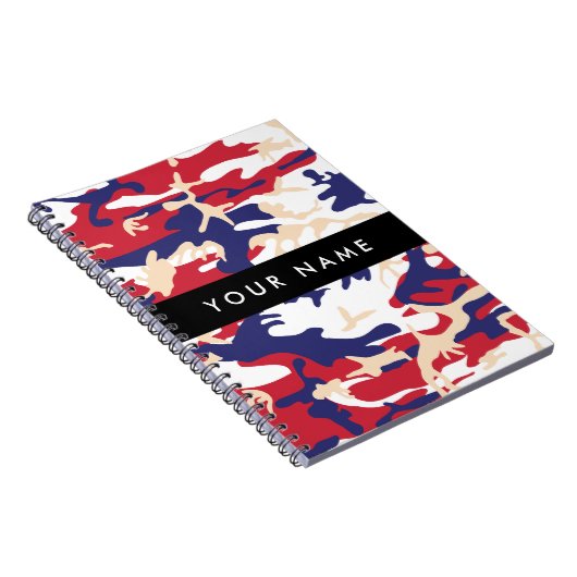 Independence day Camouflage Your name Personalize ノートブック (右側)