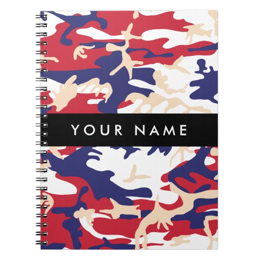 Independence day Camouflage Your name Personalize ノートブック (正面)