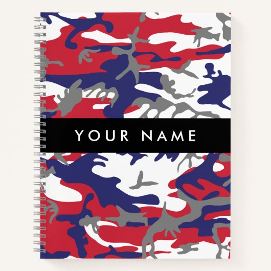 Independence day Camouflage Your name Personalize ノートブック (正面)