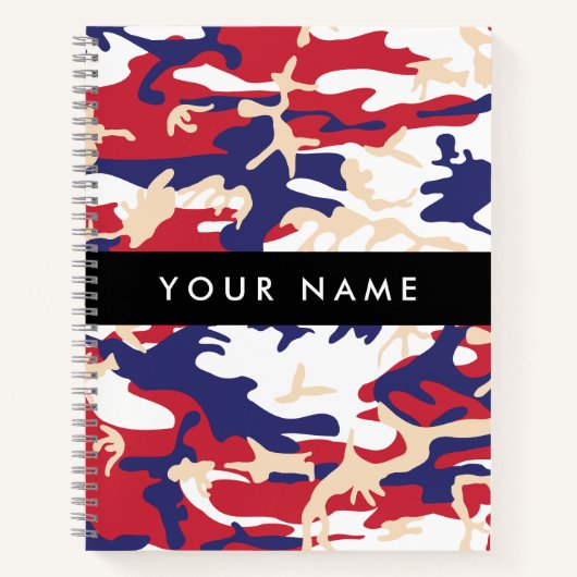 Independence day Camouflage Your name Personalize ノートブック (正面)