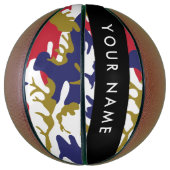 Independence day Camouflage Your name Personalize バスケットボール (縦)