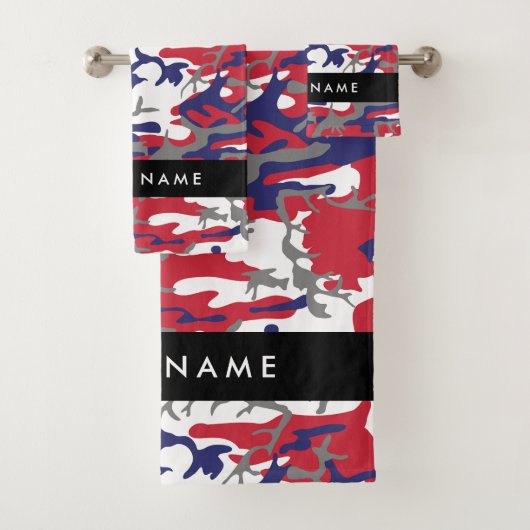 Independence day Camouflage Your name Personalize バスタオルセット (インサイチュ)