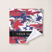 Independence day Camouflage Your name Personalize バスタオルセット (ウォッシュタオル)