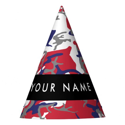 Independence day Camouflage Your name Personalize パーティーハット (正面)