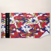 Independence day Camouflage Your name Personalize ビーチタオル (正面)