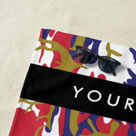 Independence day Camouflage Your name Personalize ビーチタオル