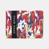 Independence day Camouflage Your name Personalize フリースブランケット (正面(横))