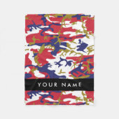 Independence day Camouflage Your name Personalize フリースブランケット (正面)
