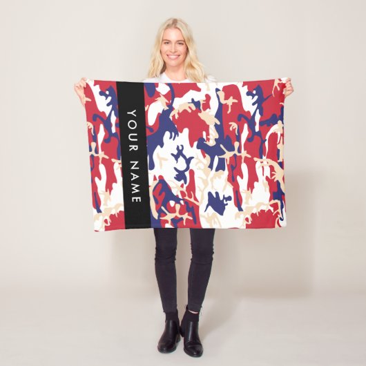 Independence day Camouflage Your name Personalize フリースブランケット (インサイチュ)