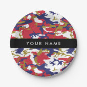 Independence day Camouflage Your name Personalize ペーパープレート (正面)