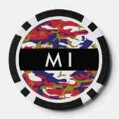 Independence day Camouflage Your name Personalize ポーカーチップ (裏面)