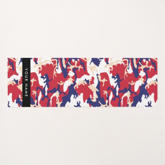 Independence day Camouflage Your name Personalize ヨガマット (裏面(横))
