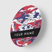 Independence day Camouflage Your name Personalize ラウンド壁時計 (傾斜)