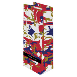 Independence day Camouflage Your name Personalize ワインギフトバッグ