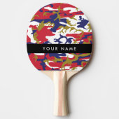 Independence day Camouflage Your name Personalize 卓球ラケット (正面)