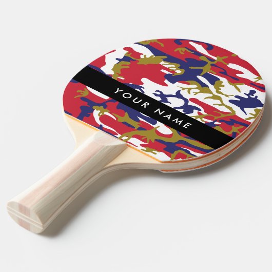 Independence day Camouflage Your name Personalize 卓球ラケット (正面アングル)