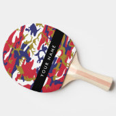 Independence day Camouflage Your name Personalize 卓球ラケット (横)