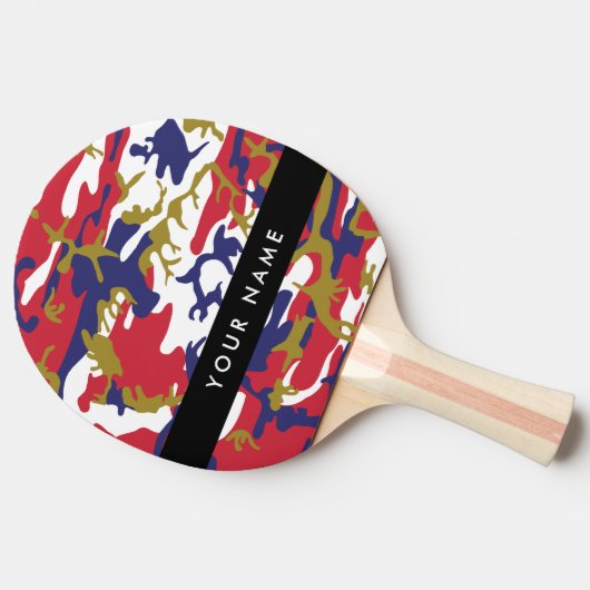 Independence day Camouflage Your name Personalize 卓球ラケット (横)