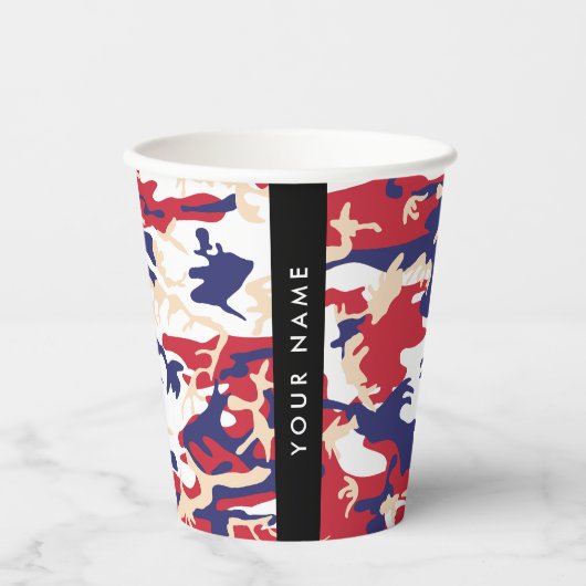 Independence day Camouflage Your name Personalize 紙コップ (正面)