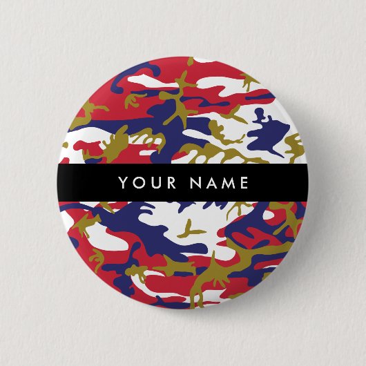 Independence day Camouflage Your name Personalize 缶バッジ (正面)