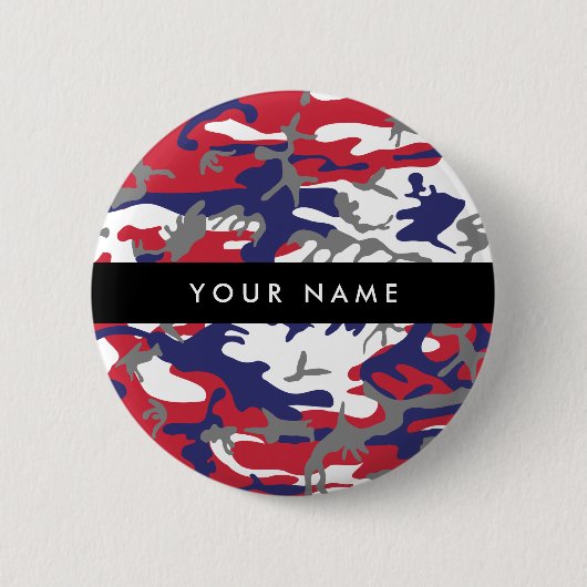 Independence day Camouflage Your name Personalize 缶バッジ (正面)