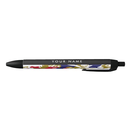 Independence day Camouflage Your name Personalize 黒ボールペン (ボトム)