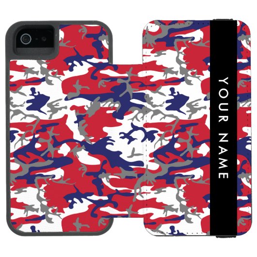 Independence day Camouflage Your name Personalize Incipio iPhoneウォレットケース (フォリオ Open)