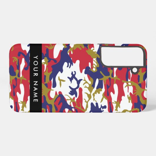 Independence day Camouflage Your name Personalize Samsung Galaxyケース (裏面横)