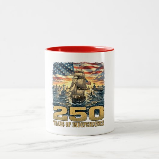 Independence day Coffee mug ツートーンマグカップ (中央)