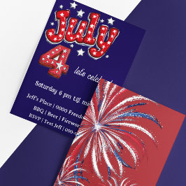 Independence Day July 4th Party Invite 