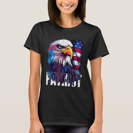 Independence Day Patriotic 4th July Eagle USA Amer Tシャツ (正面)